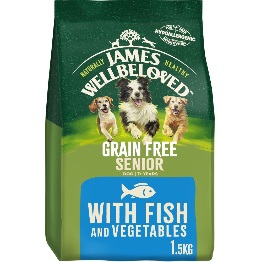 James Wellbeloved James Wellbeloved Grain Free Whitefish Senior Dry Dog Food pet food packaging
